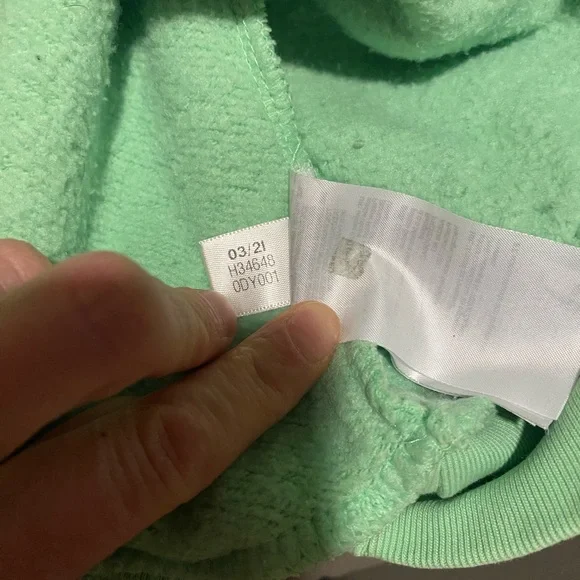 Adidas Sweatshirt Hoodie Men’s large Lime Green Primegreen Pocket Trefoil Logo - Picture 6 of 7